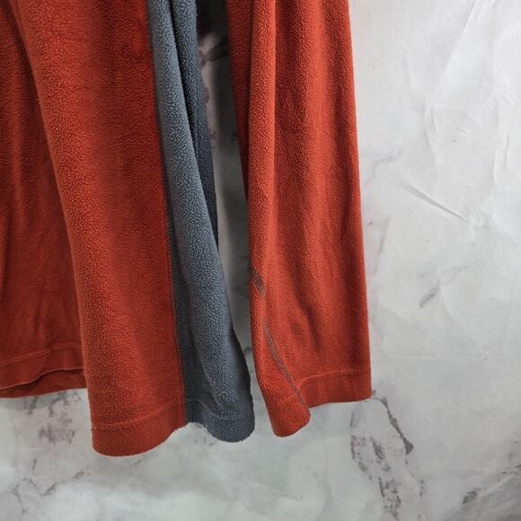 Columbia Pullover Men Large Orange Gray Fleece Klamath Range Quarter Zip Sweater - Picture 4 of 11